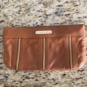 Michael Kors saddle brown clutch